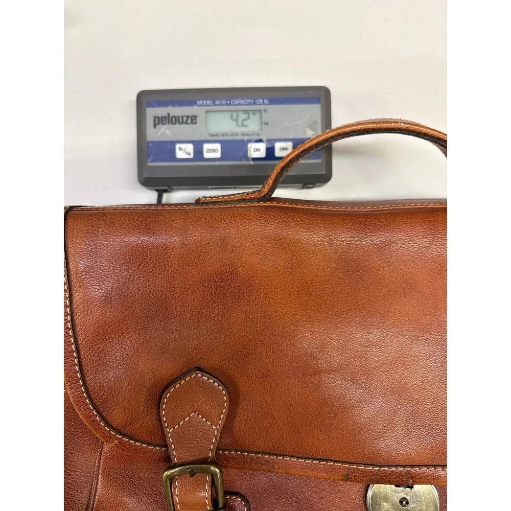 Vintage Giromy Samoni Brown Leather Messenger Bag Satchel Crossbody Shoulder Bag